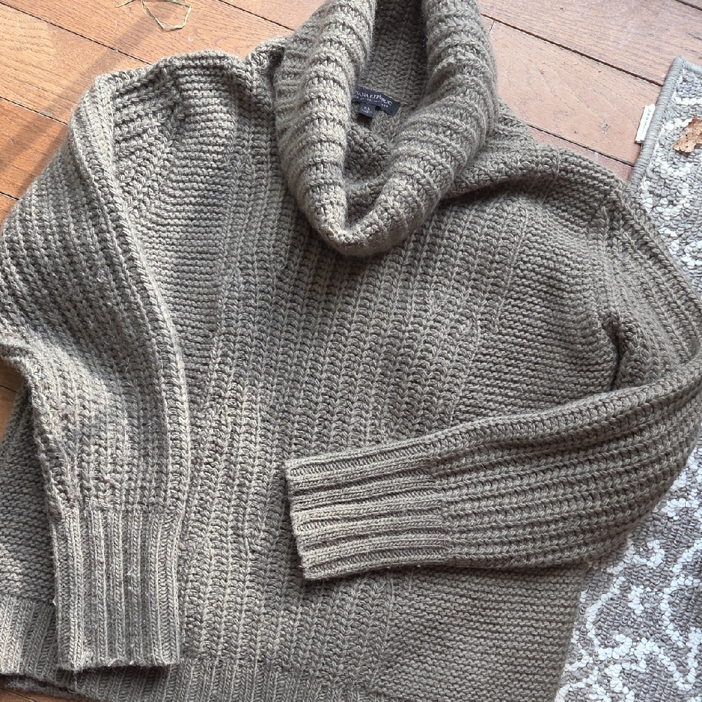 Banana Republic Olive Green Cowl Neck Sweater